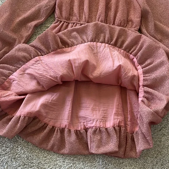 Hayden Girls Elegant Pink Metallic Dress - Picture 5 of 6